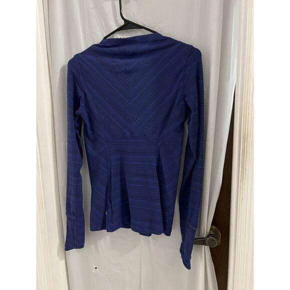 Lululemon Women’s Kanto Catch Me Long Sleeve Size 6 Kanto Striped Sapphire Blue - Picture 5 of 6